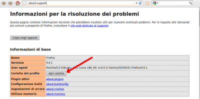 about:support - Informazioni su Mozilla Firefox